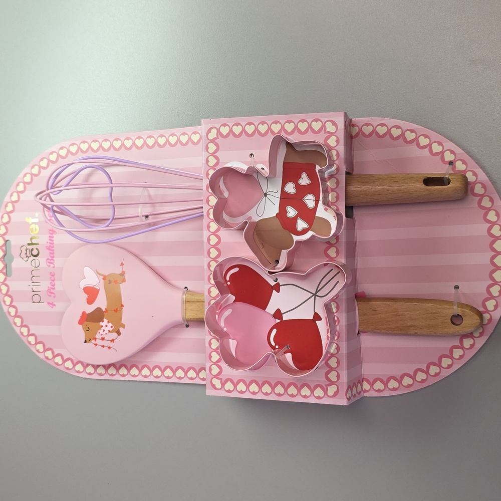 Dachshund Pink Baking Utensil Set